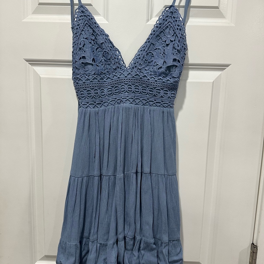 Windsor Soft Blue Gathered Dress